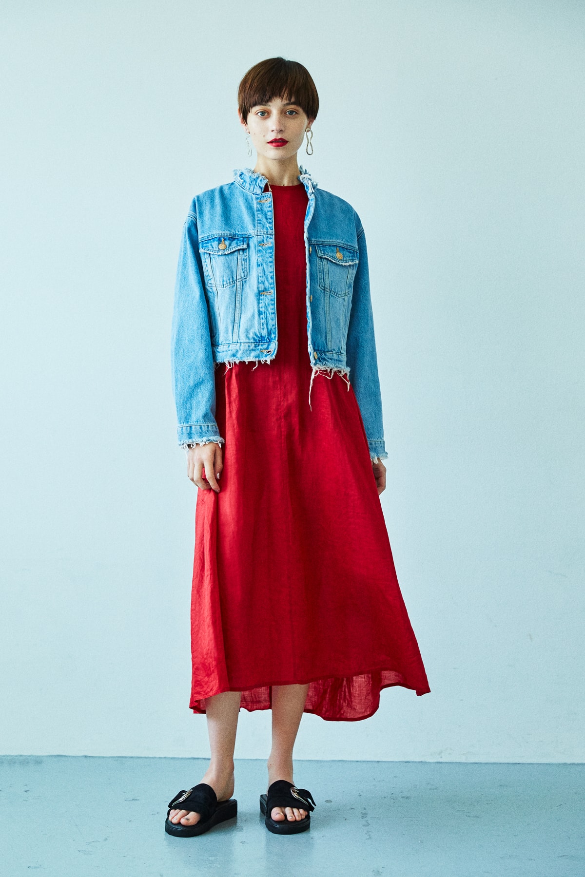 BEAUTY & YOUTH Spring/Summer 2018 Collection Lookbook Dress Denim Jacket Red Blue