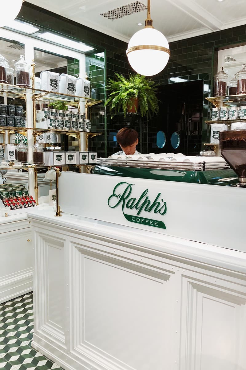 ralph's coffee lauren cafe green walls tsim sha tsui hong kong ocean terminal