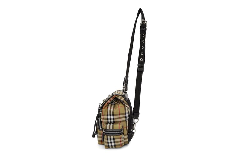 Burberry Beige Heritage Check Mini Backpack Print Nova Check Print Pattern Red White Black Yellow Bag