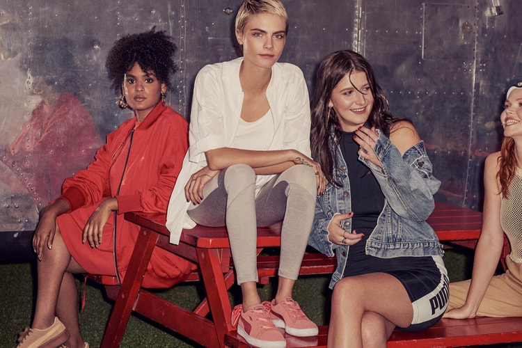 Cara Delevingne Debuts PUMA's new Pink Suede Bow