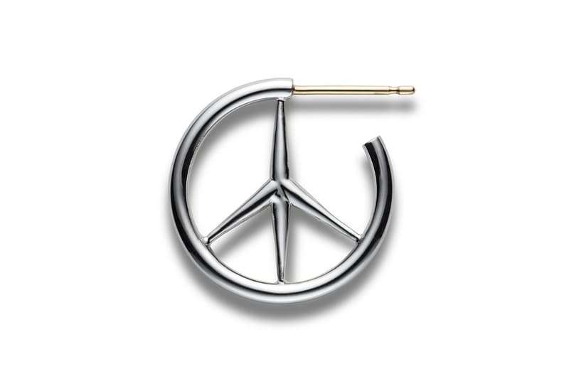 CAREERING Spring Summer 2018 Earrings Peace Sign Hoop Silver
