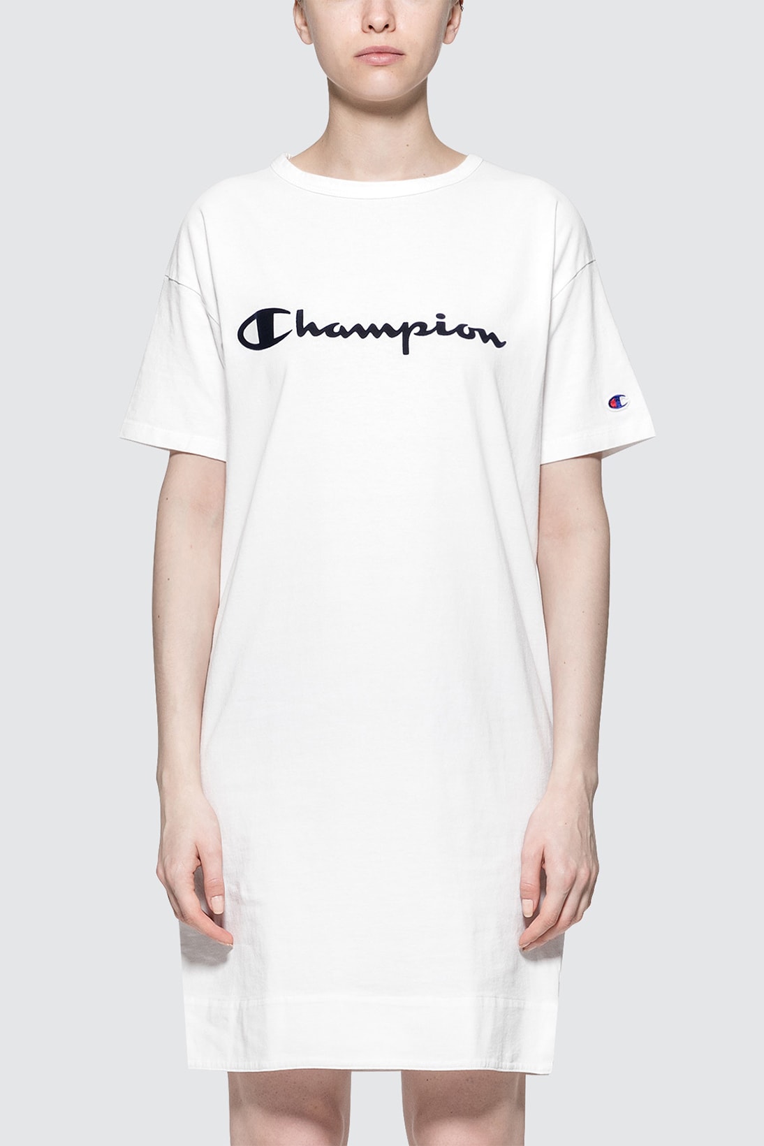 Champion Japan Logo T-Shirt Dress White Oversized Shift Women's Athletic Sporty Where to Buy HBX