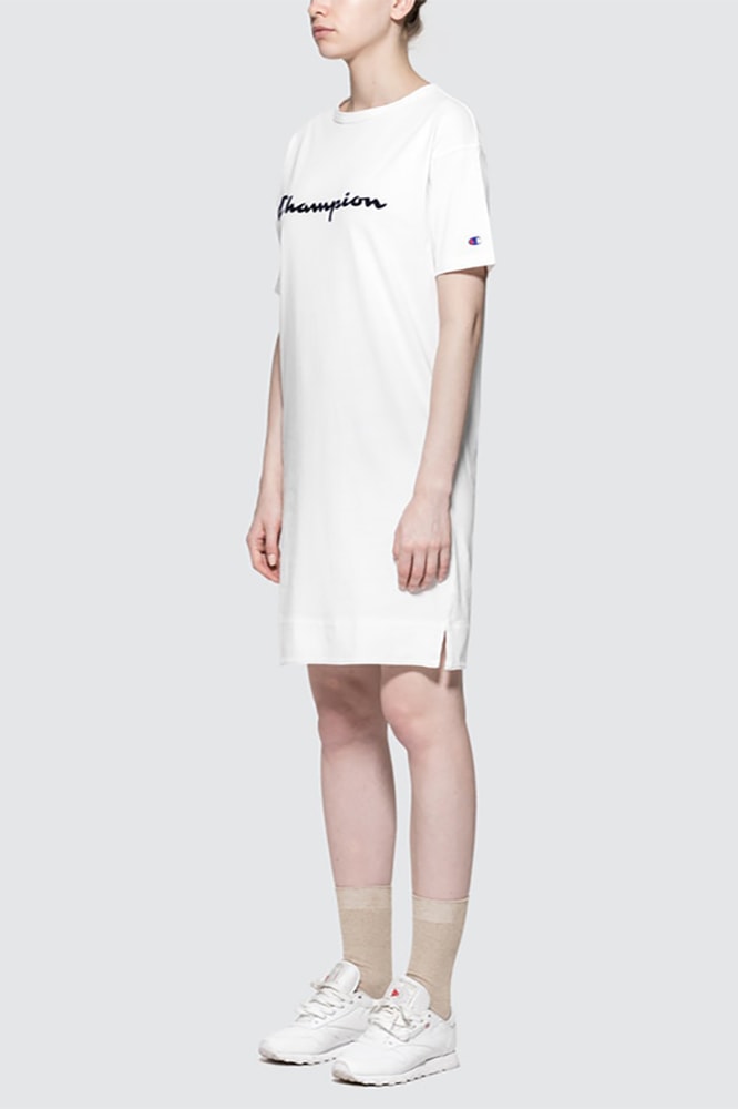 Champion Japan Logo T-Shirt Dress White Oversized Shift Women's Athletic Sporty Where to Buy HBX