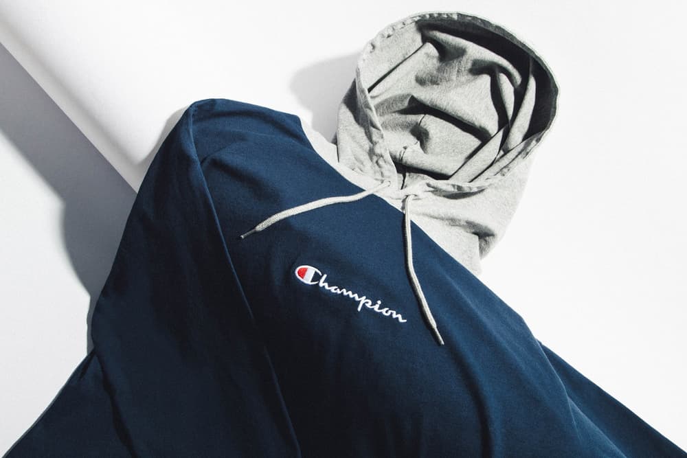 Champion Japan Spring Summer 2018 Logo Hoodies Navy