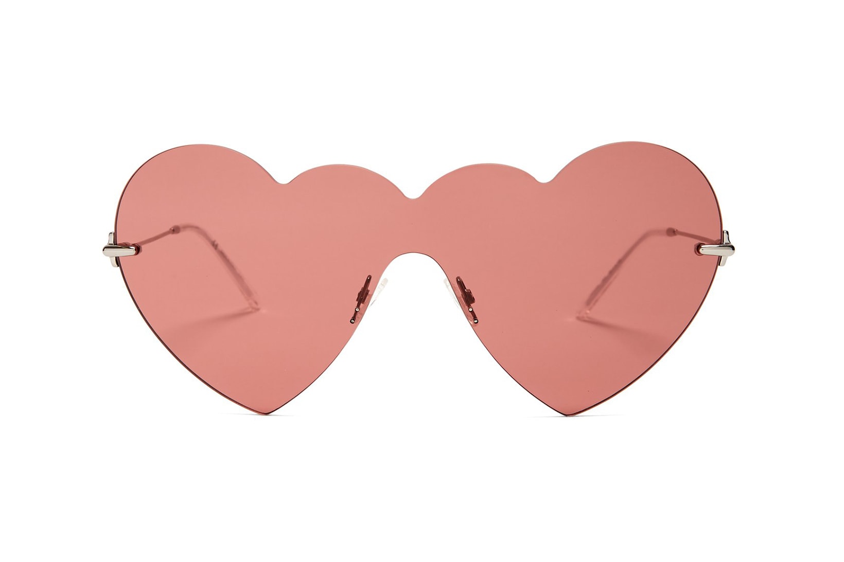 Christopher Kane Heart-Shaped Sunglasses Shades Heart Glasses Pastel Pink Red Blue Rimless where to buy matchesfashion.com