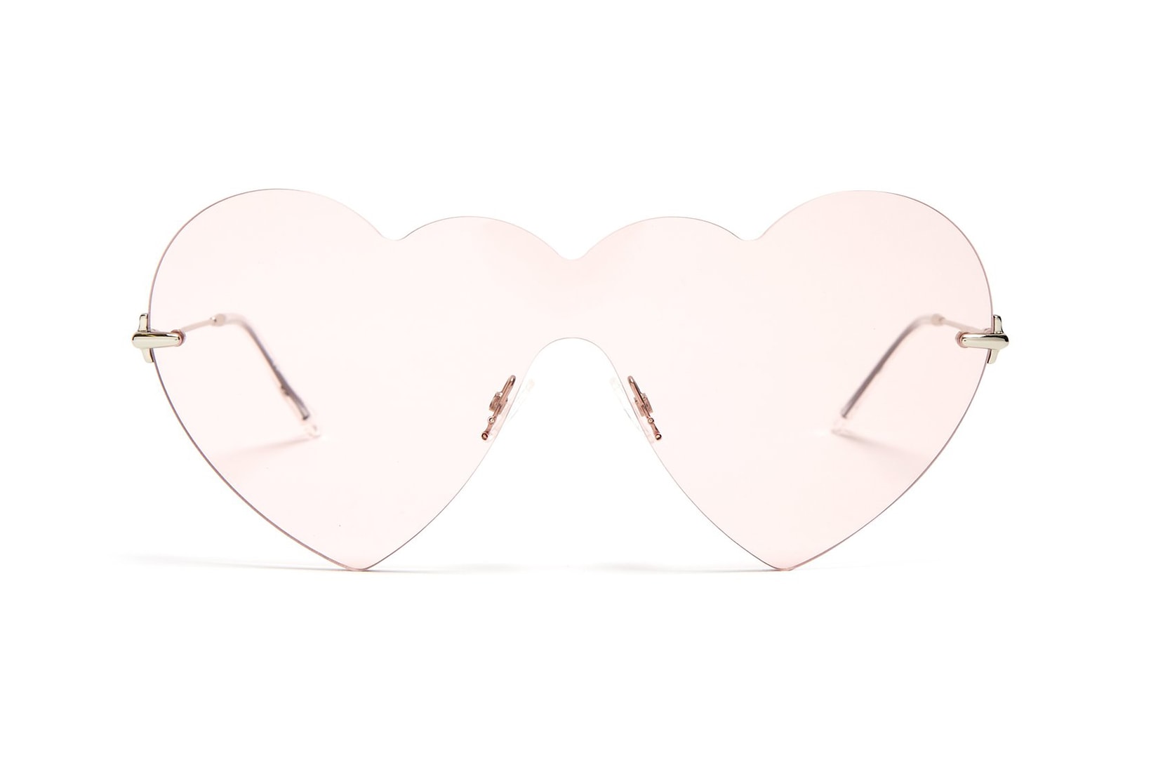 Christopher Kane Heart-Shaped Sunglasses Shades Heart Glasses Pastel Pink Red Blue Rimless where to buy matchesfashion.com