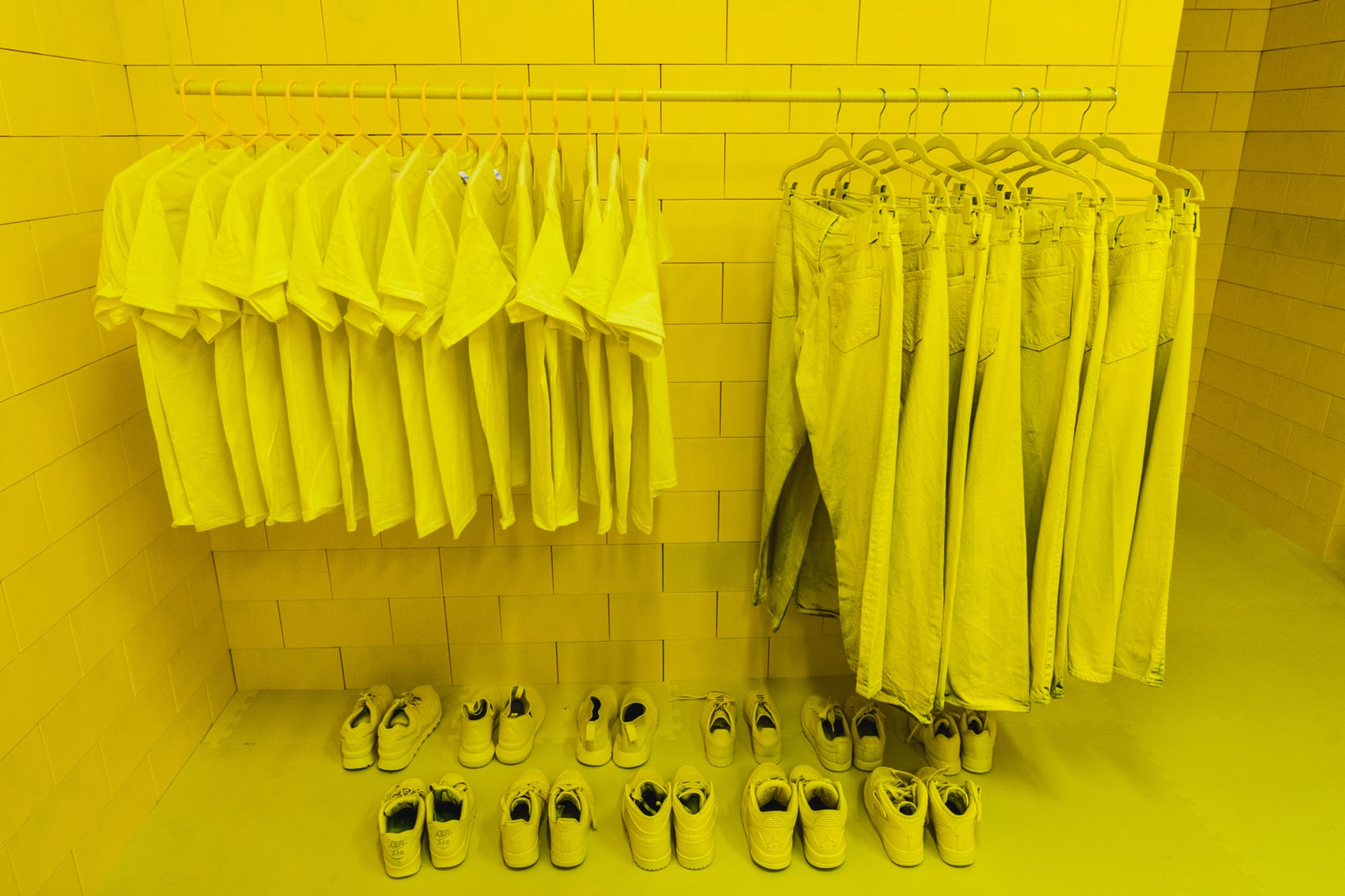 CJ Hendry Monochrome Greenpoint Brooklyn Exhibit Yellow Bedroom