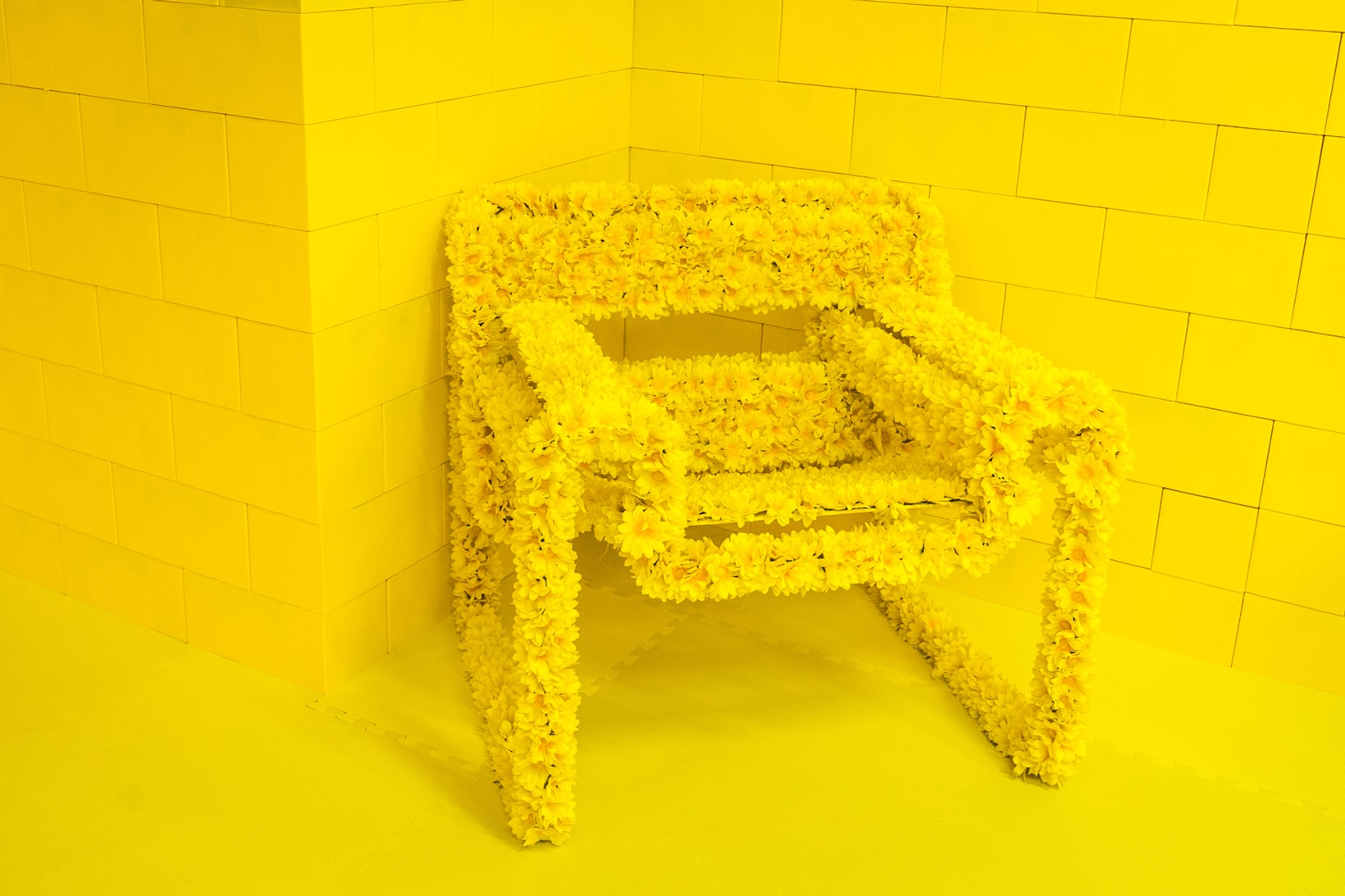 CJ Hendry Monochrome Greenpoint Brooklyn Exhibit Yellow Bedroom