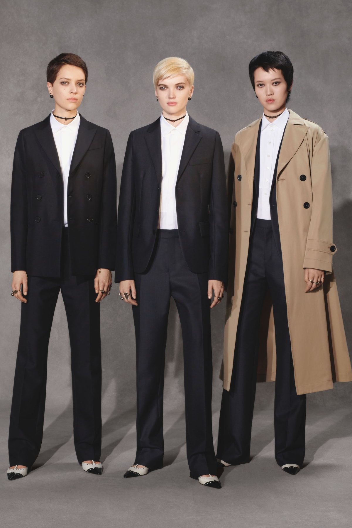 Dior Fall 2018 Collection Lookbook Coats Pants Collared Shirts Black Navy Khaki White