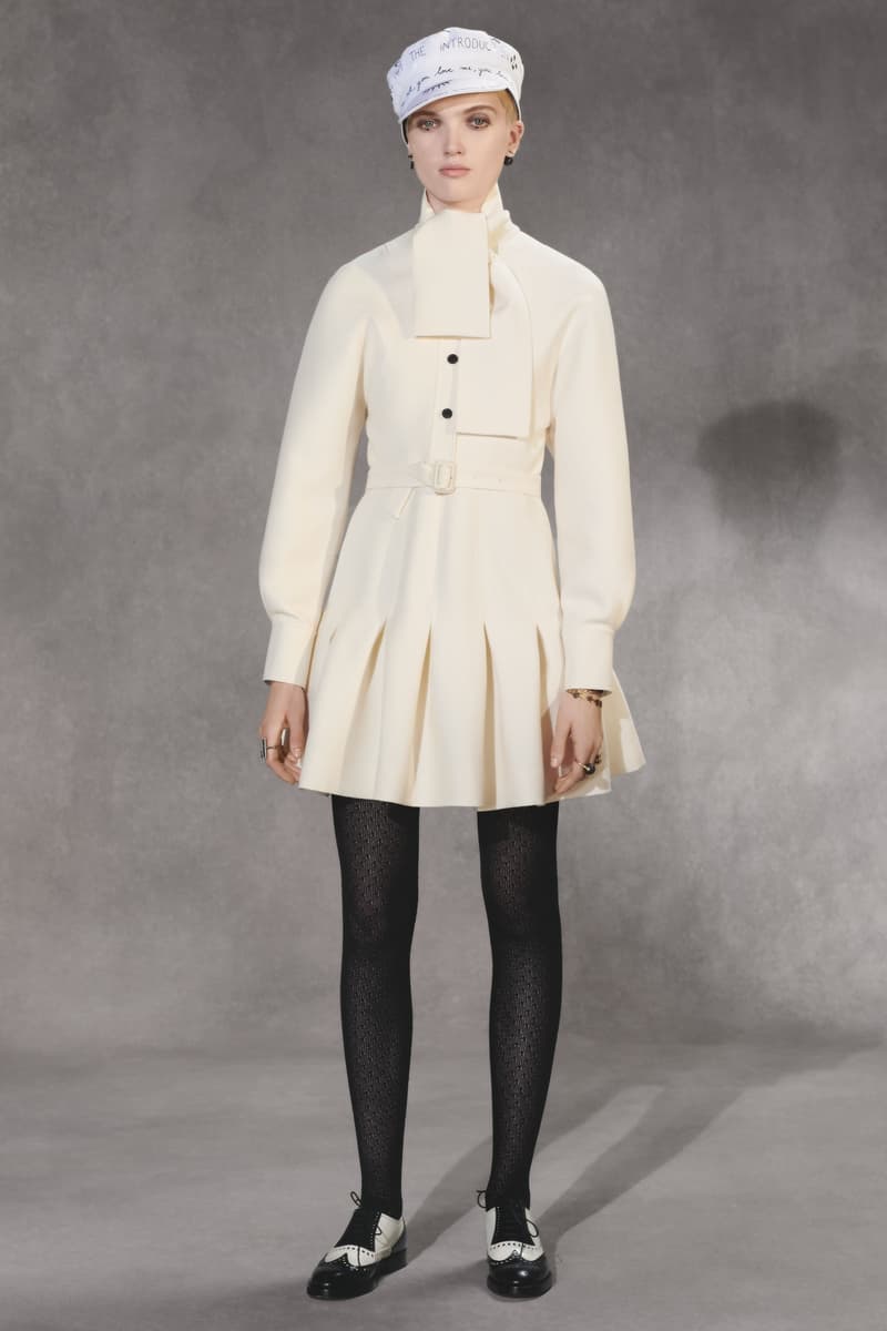 Dior Fall 2018 Collection Lookbook Pleated Jacket Hat White