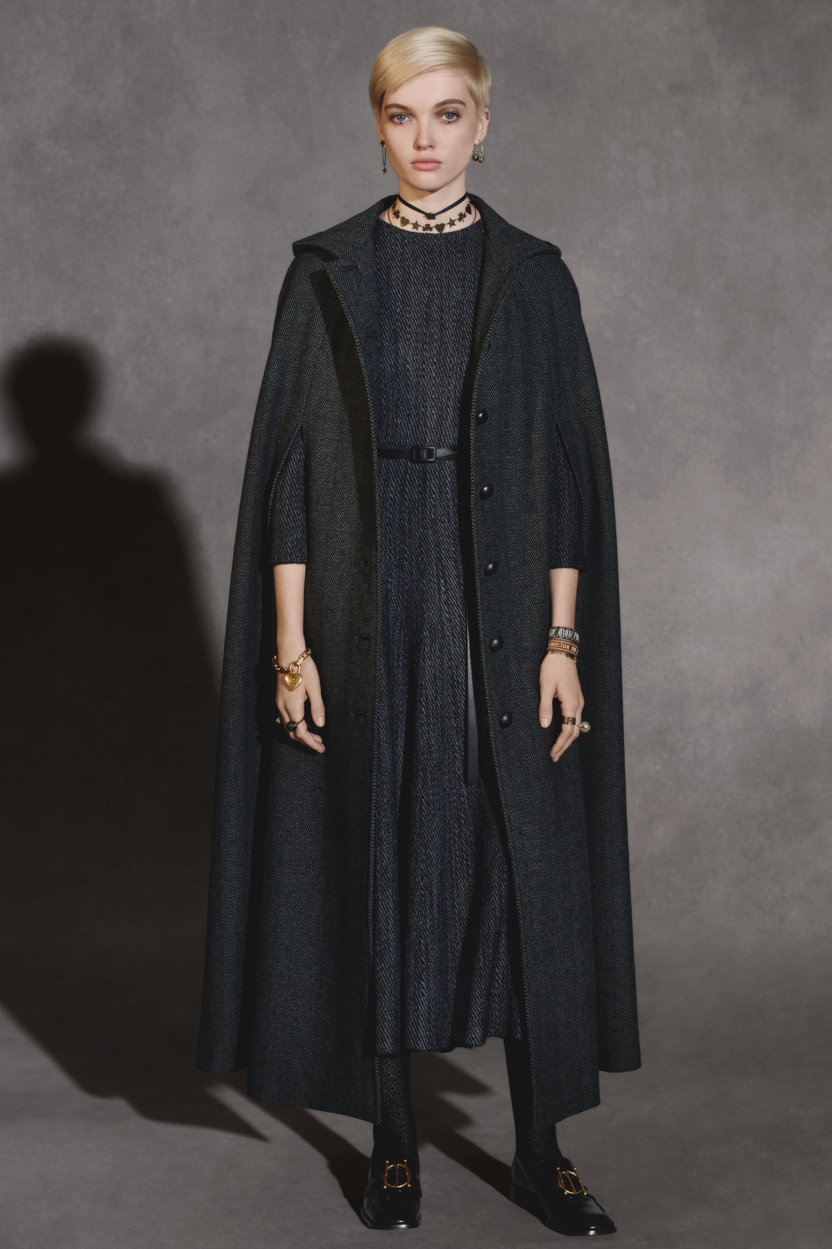 Dior Fall 2018 Collection Lookbook Oversized Tweed Coat Dress Black