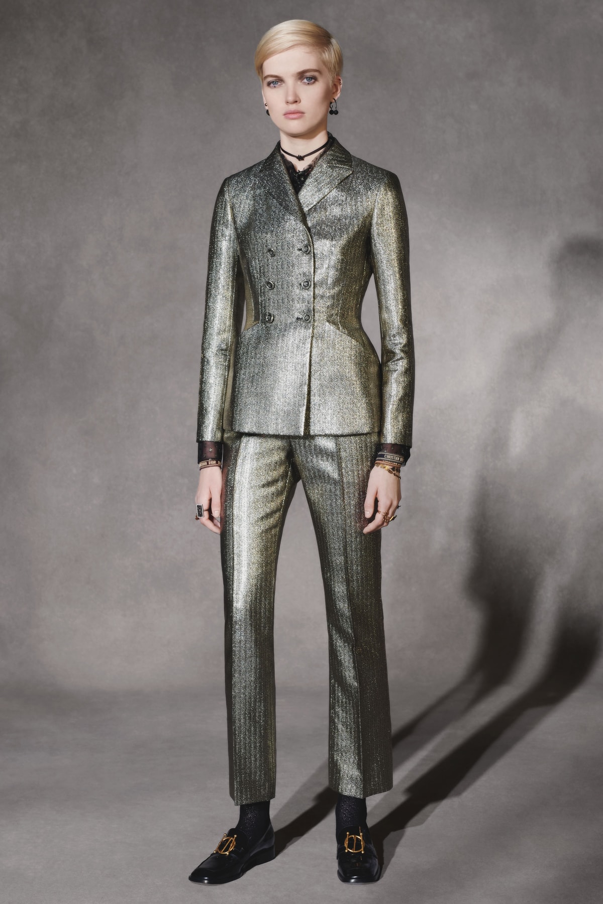 Dior Fall 2018 Collection Lookbook Suit Blazer Pants Silver