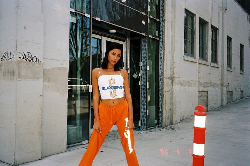 Frankie Collective Supreme Reworked Lookbook Olivia Pezzente Sara Gourlay Tank Top White Orange Pants