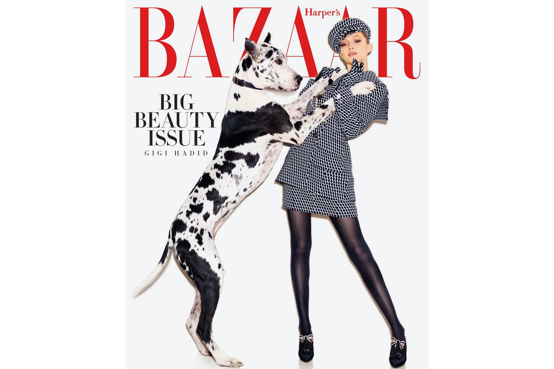 Gigi Hadid Harper's Bazaar May 2018 Issue Cover Editorial Magazine Dogs Puppies Dalmatian Interview Blake Lively Body Shamers Haters Instagram Social Media Trolls Woman Supporting