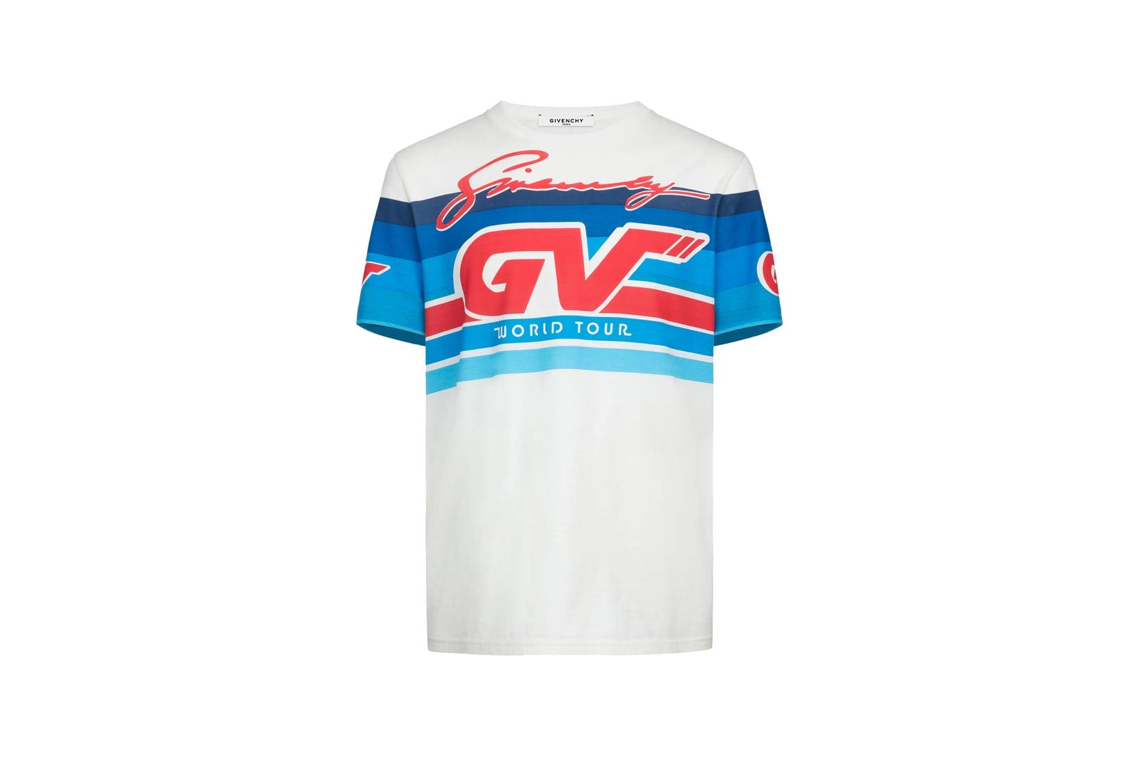 Givenchy Pre-Fall 2018 Motocross Short Sleeve T-Shirt White