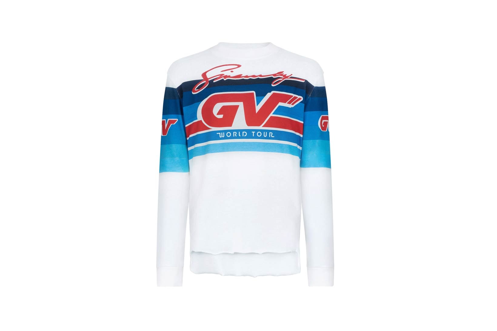 Givenchy Pre-Fall 2018 Motocross Long Sleeve T-Shirt White