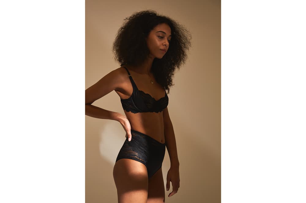 Goodhood Lonely Spring/Summer 2018 Editorial Bessie Underwire Bra High Waist Brief Black