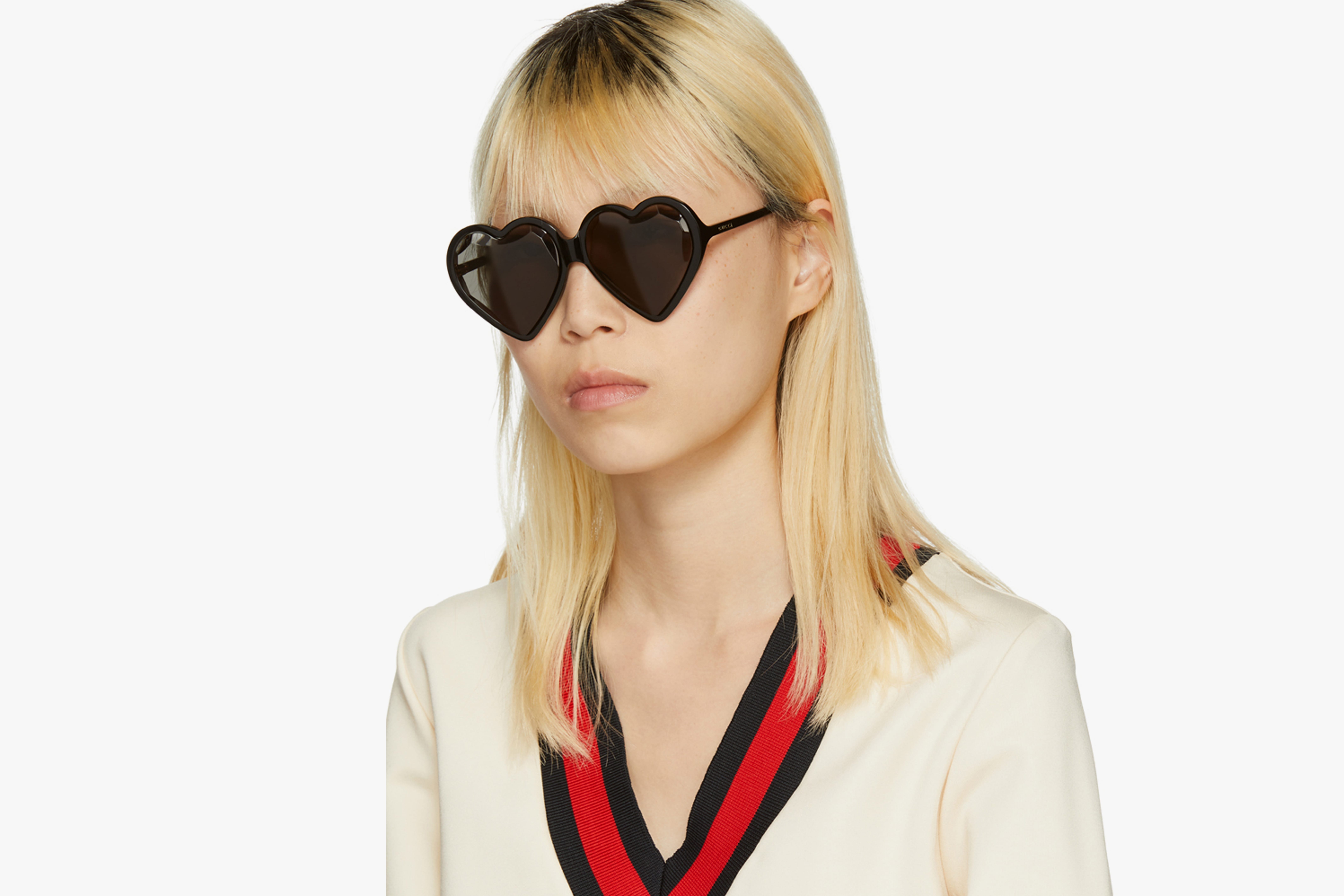 Gucci Heart-Shaped Sunglasses in Black 