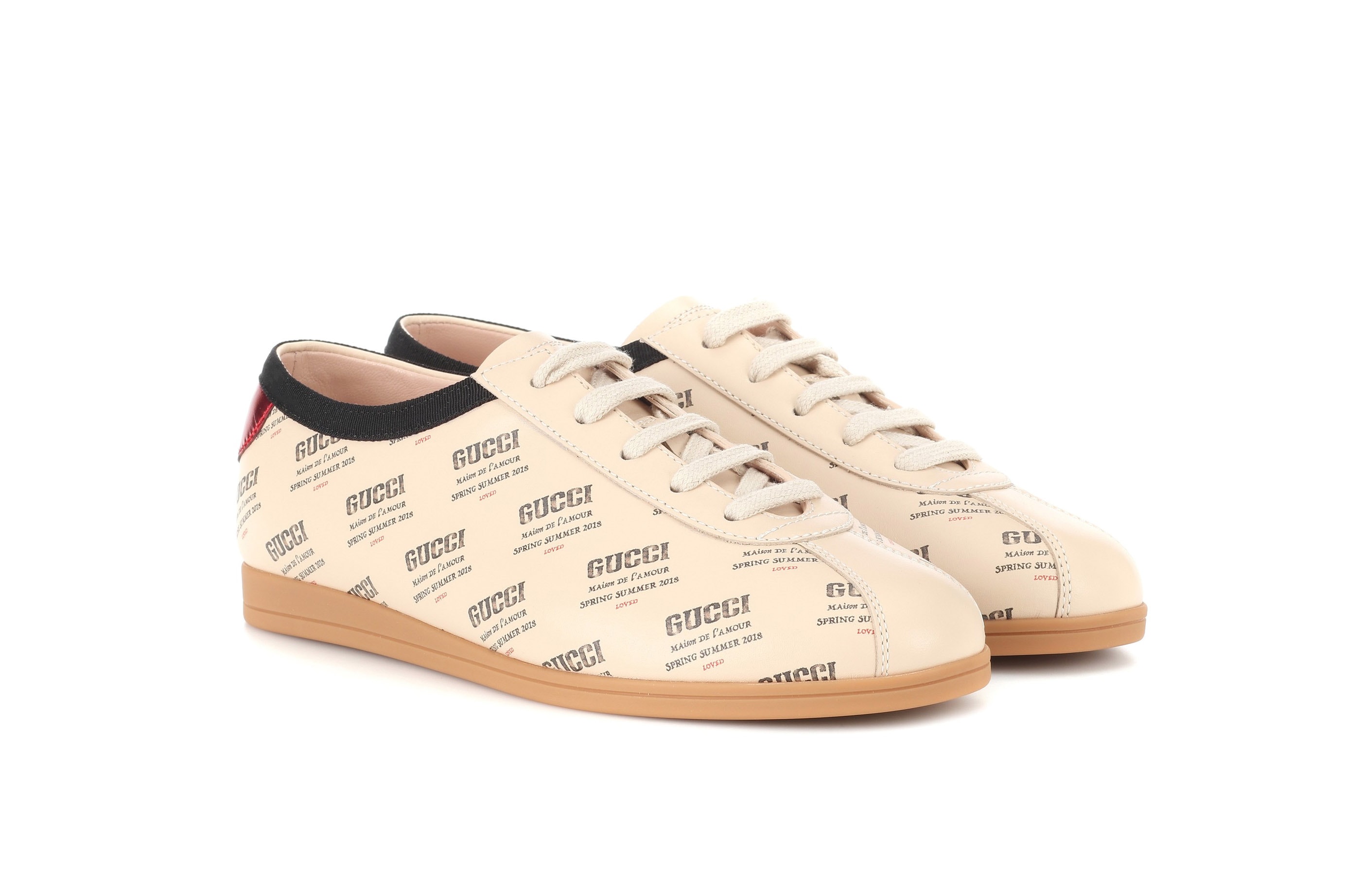 Gucci Vintage Logo Print Spring/Summer Sneakers Off-White Cream