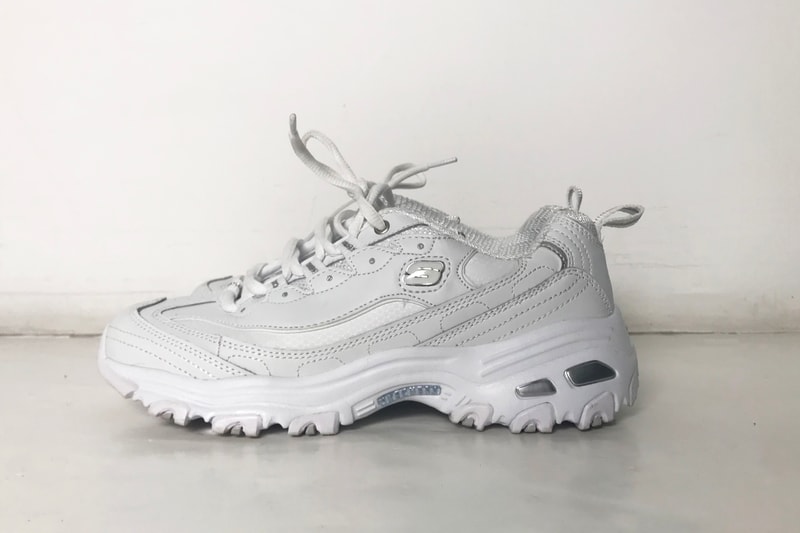 Review of the Skechers D'Lites Sneakers in White Dad Shoe Chunky Sneaker Trend