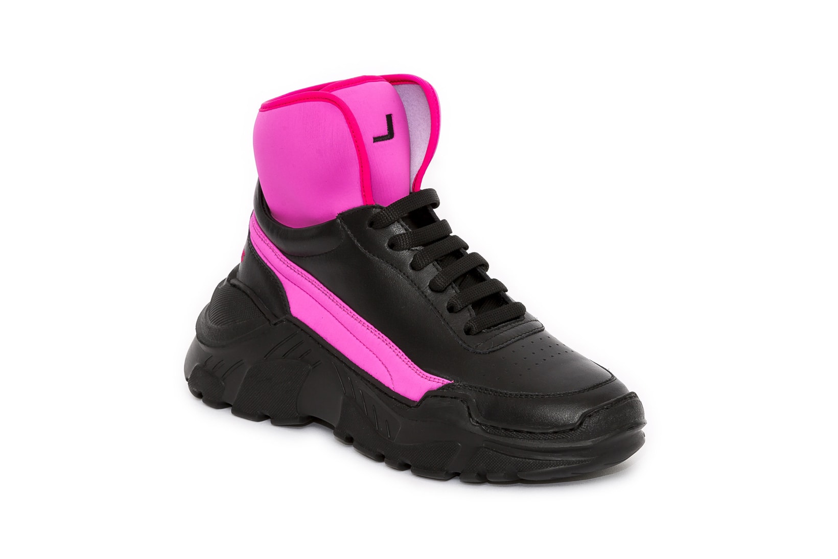 Joshua Sanders Zenith High Top Chunky Sneakers Black Pink