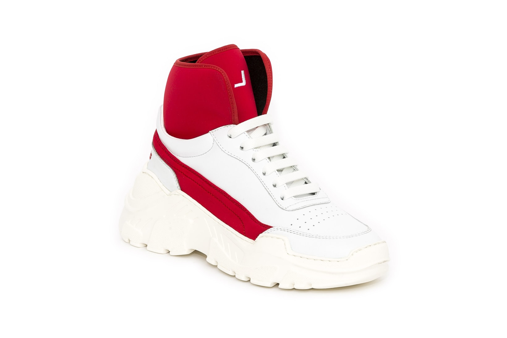 Joshua Sanders Zenith High Top Chunky Sneakers White Red