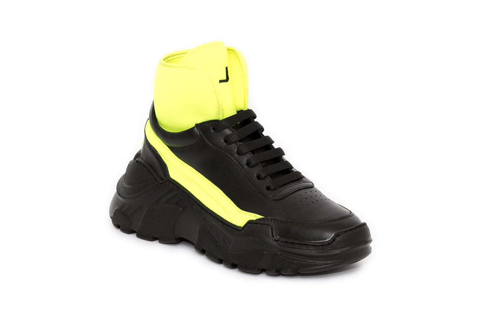 Joshua Sanders Zenith High Top Chunky Sneakers Black Yellow