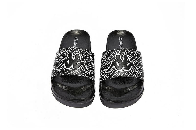 Kappa Black and White Logo Rubber Slides Sandals Shoes Spring Summer Sportswear Athleisure Pool Beach Wear