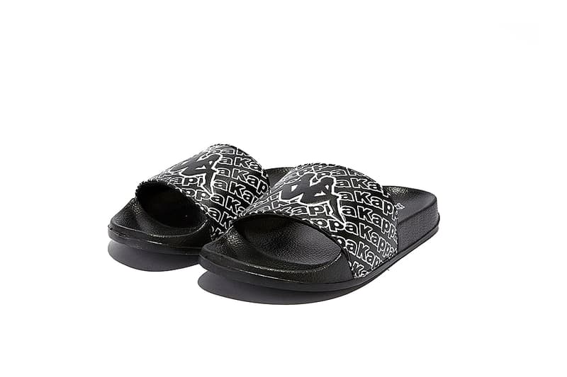 Kappa Black and White Logo Rubber Slides Sandals Shoes Spring Summer Sportswear Athleisure Pool Beach Wear