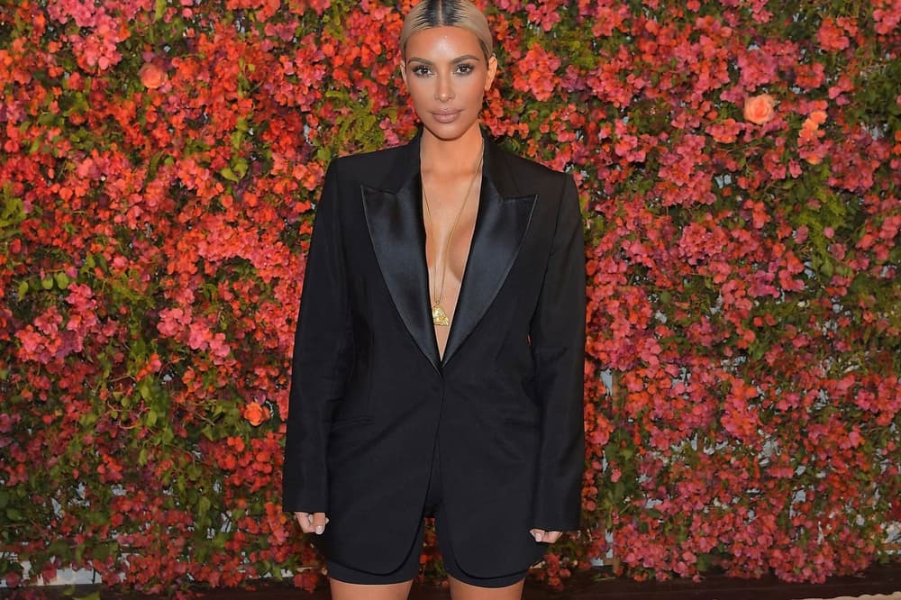 Kim Kardashian April 2018 ELLE USA Cover Yeezy Season 6 x 2XU Scuba Shorts Calabasas