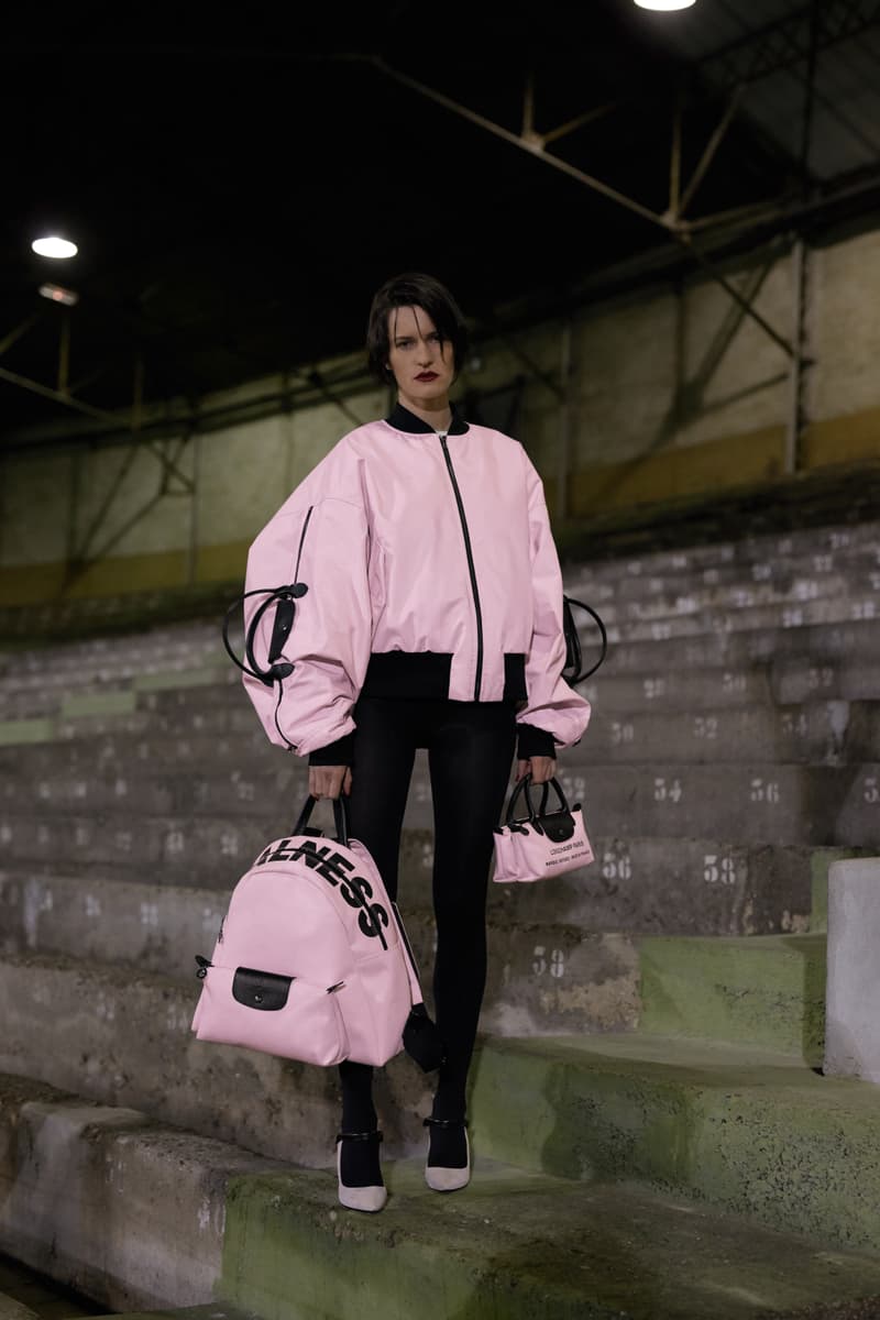 Longchamp As Seen By Shayne Oliver Collection Travel Bag Nylon Reimagined Pink Bomber Jacket French Luxury Fashion House