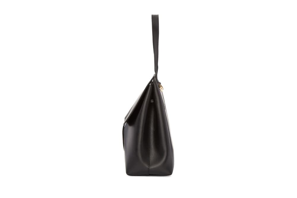 Mansur Gavriel Black Leather Lady Bucket Bag Simple Summer Shoulder Bag