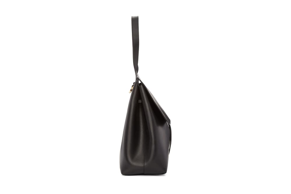Mansur Gavriel Black Leather Lady Bucket Bag Simple Summer Shoulder Bag