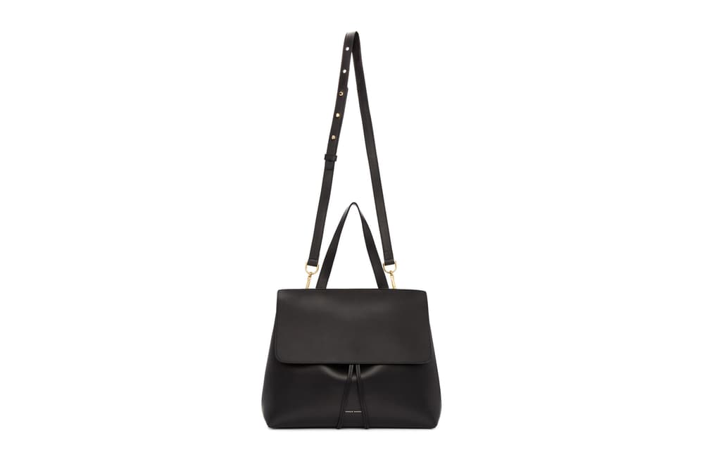 Mansur Gavriel Black Leather Lady Bucket Bag Simple Summer Shoulder Bag