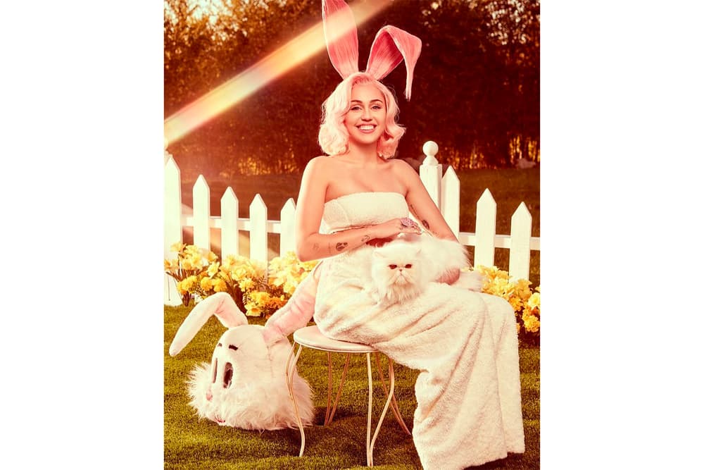 Miley Cyrus Easter 2018 Editorial Videos Photoshoot Pink Pastel Eggs Bunny Instagram