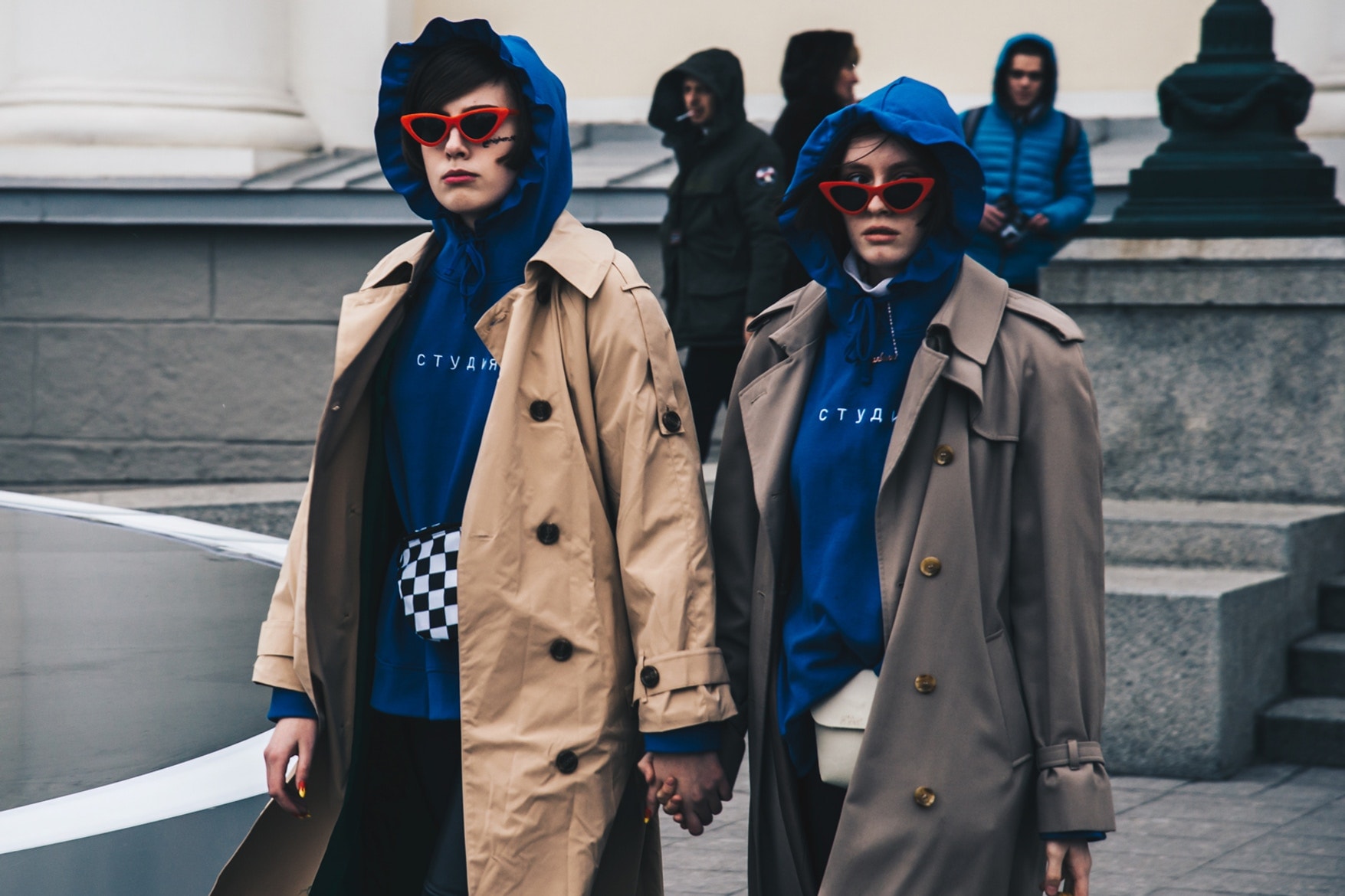 Moscow Fashion Week 2018 Streetsnaps Gosha Rubchinsiy Hoodie Blue