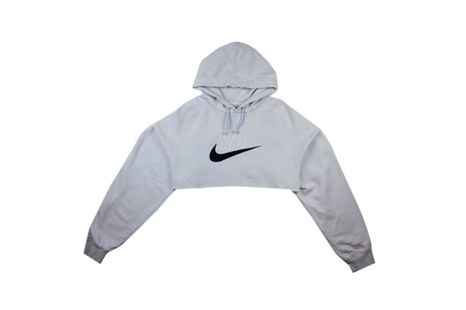 Nike Heritage Cropped Hoodie Gray Fruition