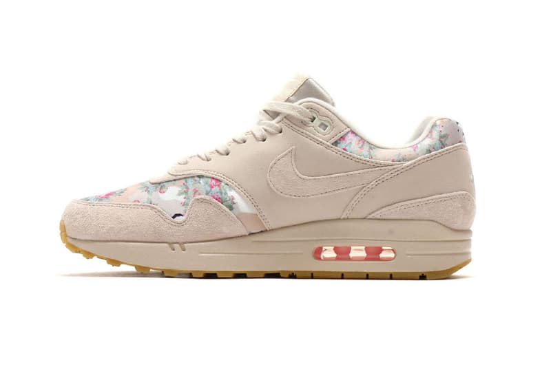 Nike Air Max 1 "Desert Camo/Floral" Sleek Sneaker Shoe Beige Tan Air Unit Spring Summer