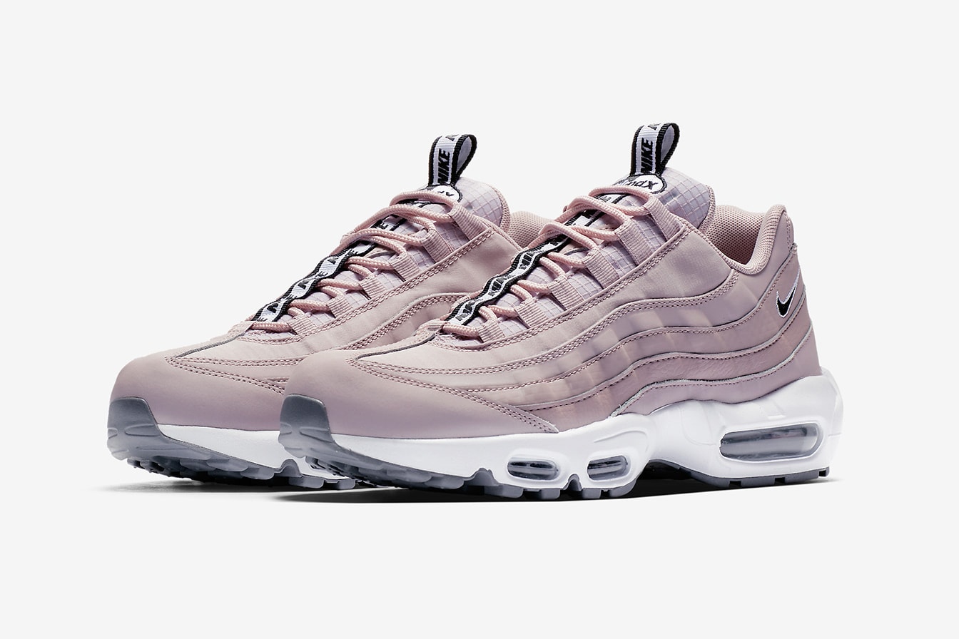 nike air max 95 pull tab slip on millennial pink particle rose white midsole