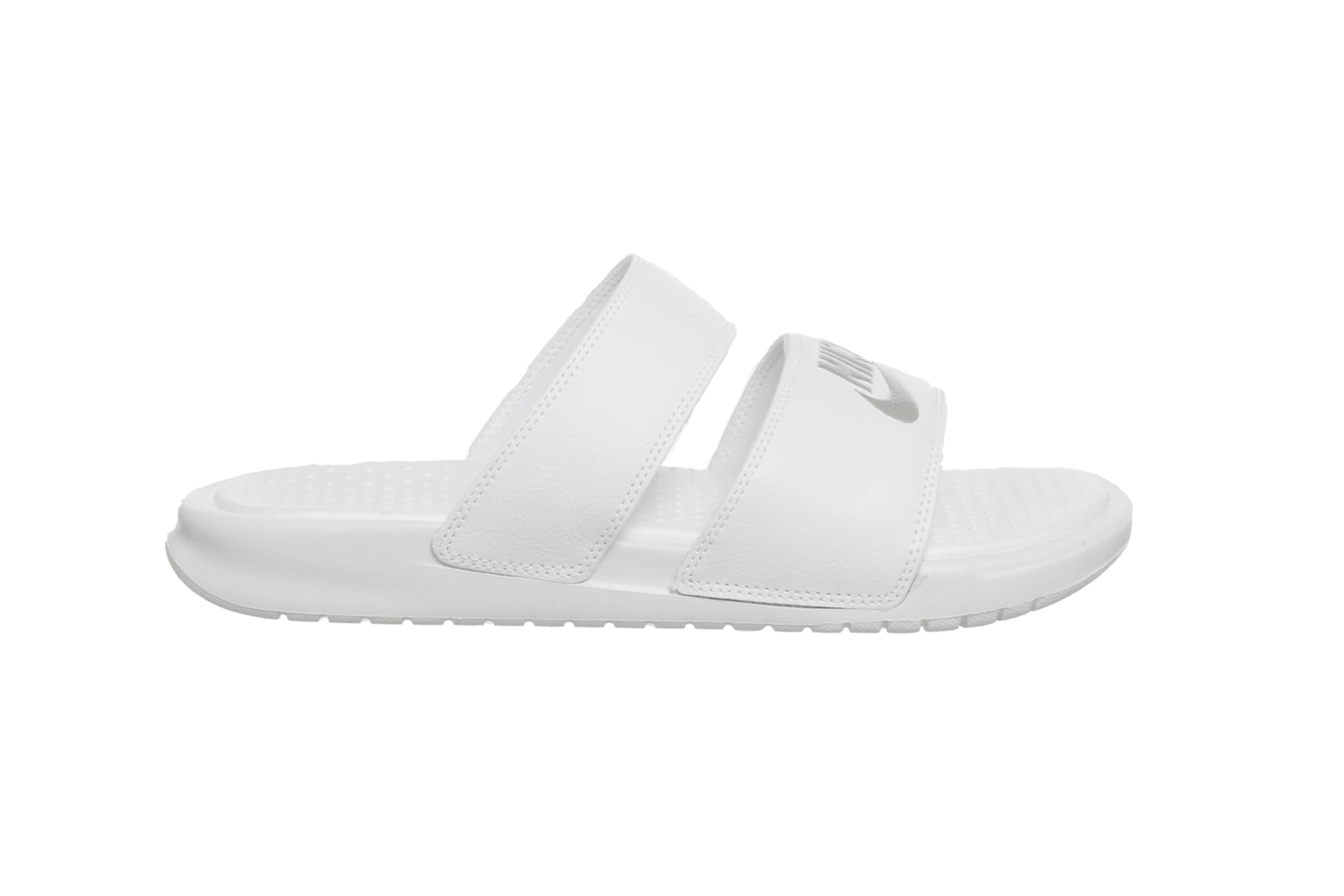 Nike Summer Double Strap Slides in White/Black Sandals Shoes