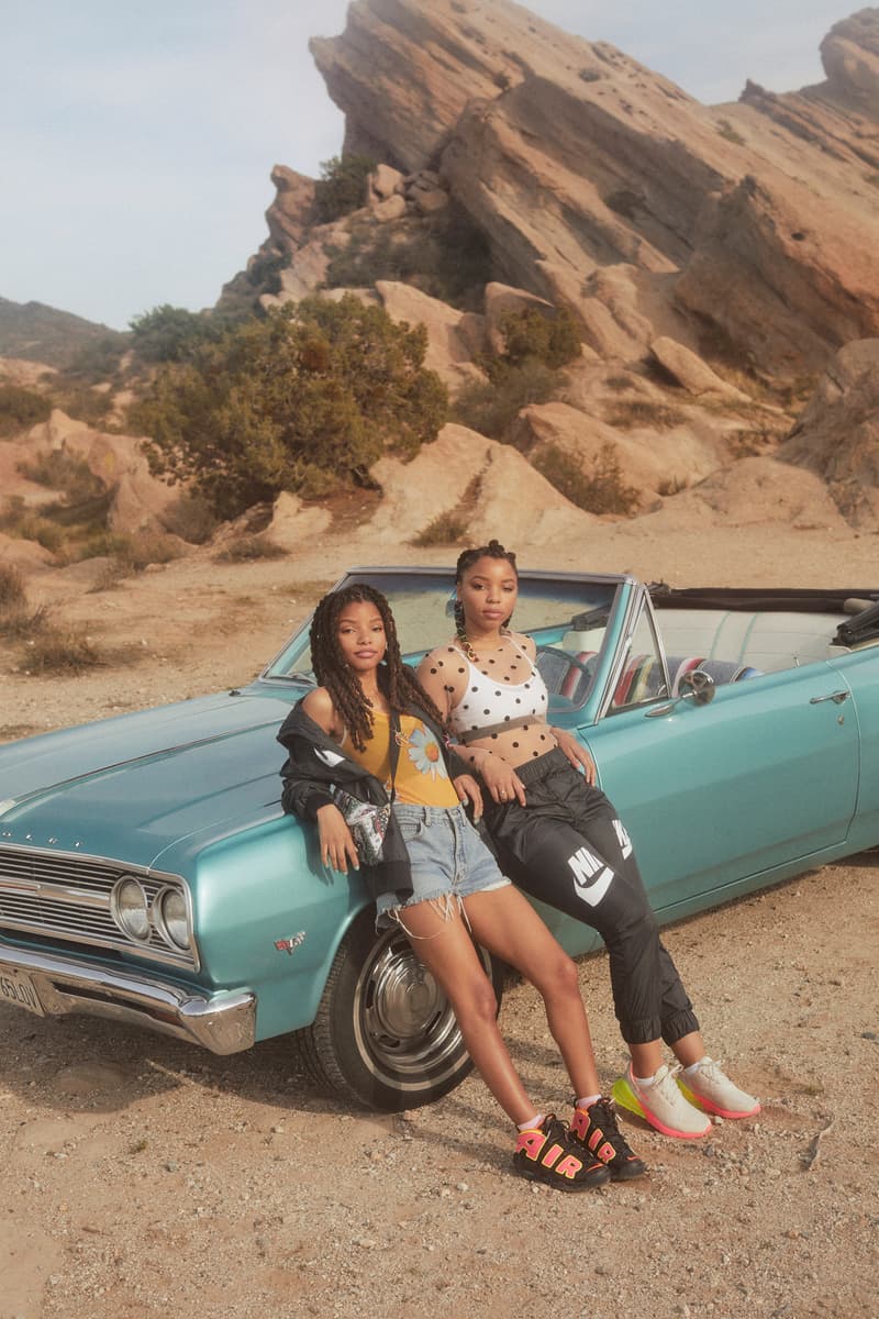 Nike High-Vis Pack Chloe Halle Nike Air More Uptempo Max 270 Desert Sand Black Volt