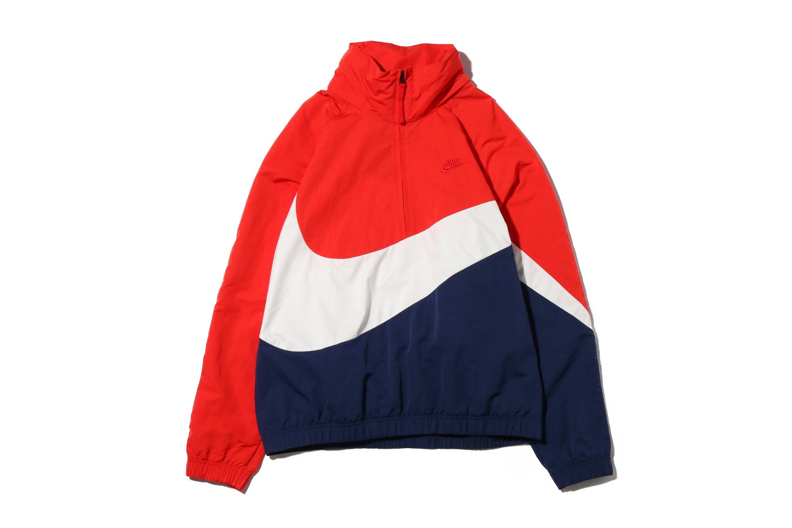 Nike Sportswear Big Swoosh Logo Anorak Jacket Tracksuit University Red Navy Blue Summit White Price Release