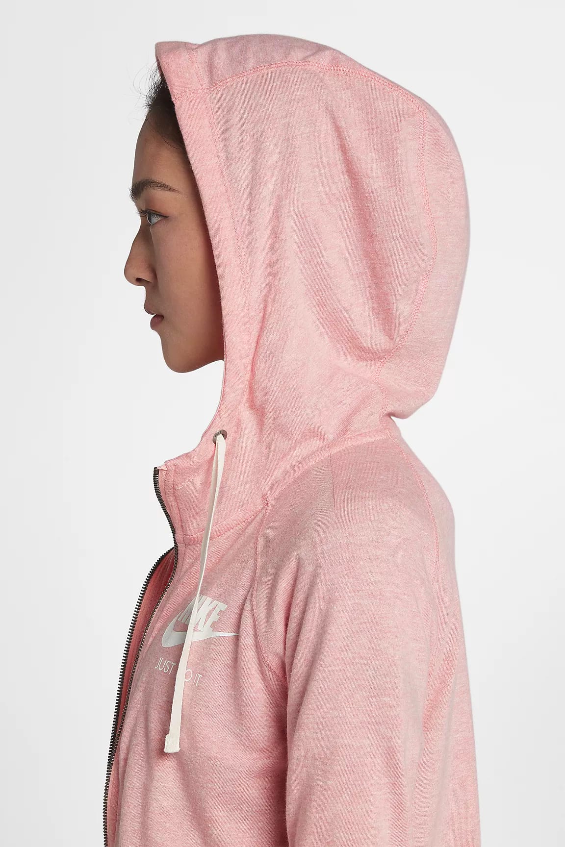 womens pink nike zip up hoodie