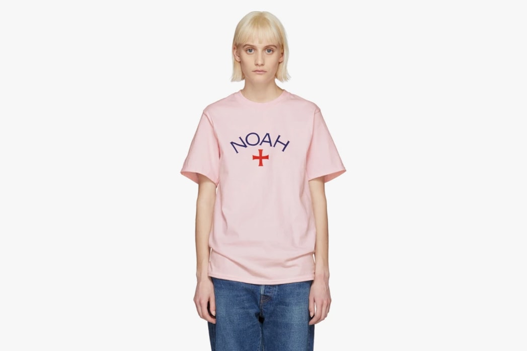 Noah Spring/Summer 2018 Drop Core Logo T-Shirt Pale Pink