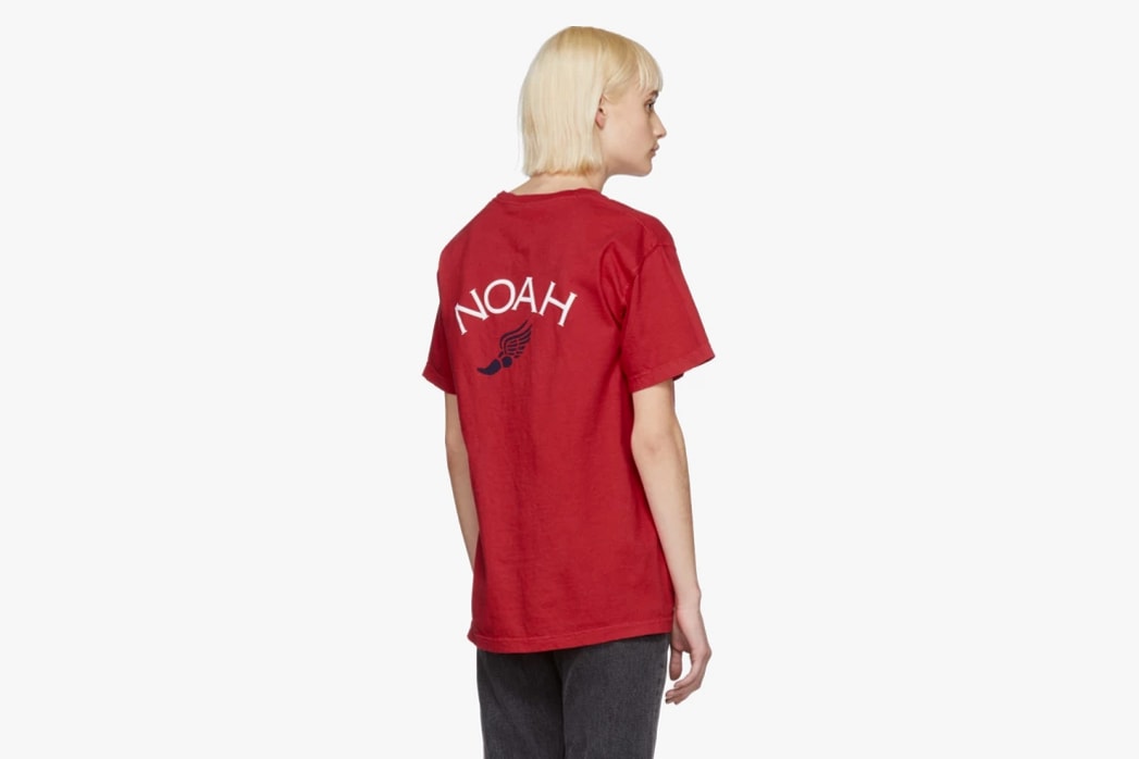 Noah Spring/Summer 2018 Drop Winged Foot Pocket T-Shirt Red