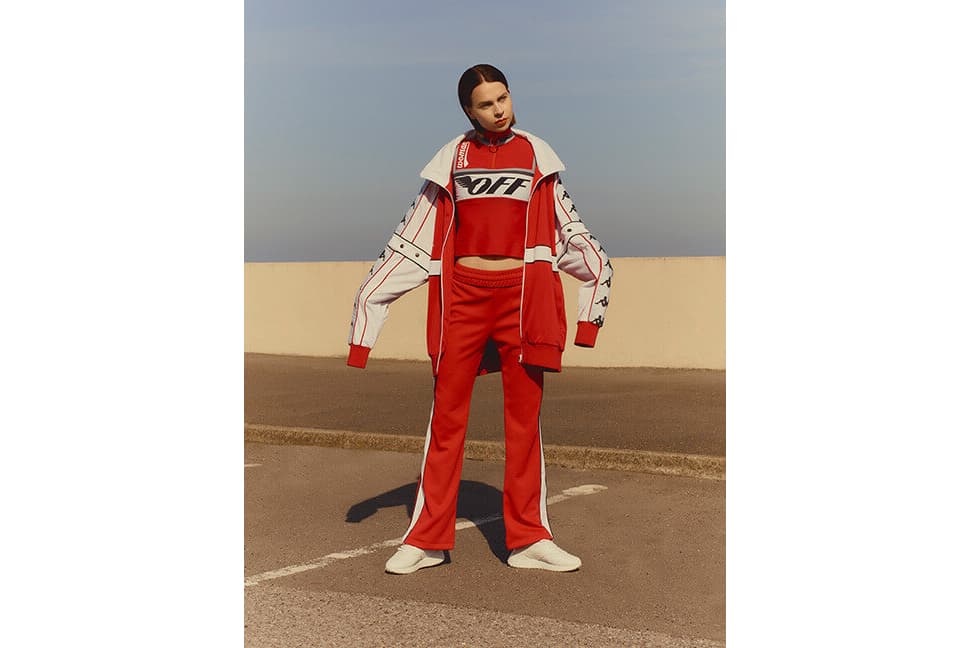 Off-White Logo-Print Stretch Top Jogging Pants Faith Connexion x Kappa Jacket Red White