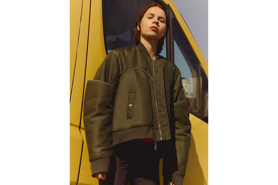 Helmut Lang Bomber Jacket Top Off-White Cycling Shorts Bag Green Orange Black