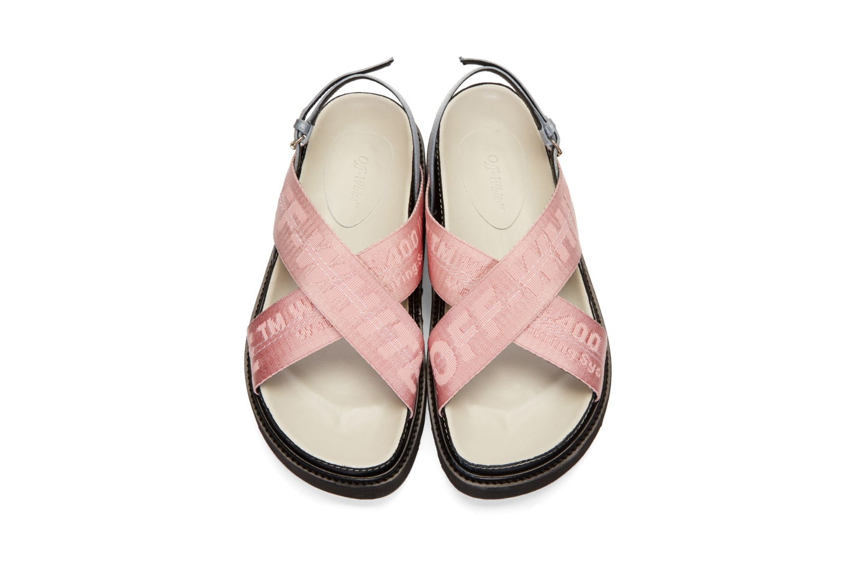 Off-White™ Industrial Strap Sandals Pink/Black Virgil Abloh Chunky Leather Off-White Belt Shoes Spring Summer