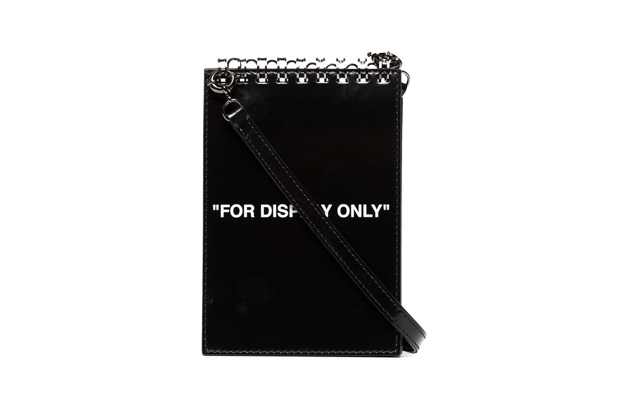 Off-White Notepad Patent Leather Bag Black