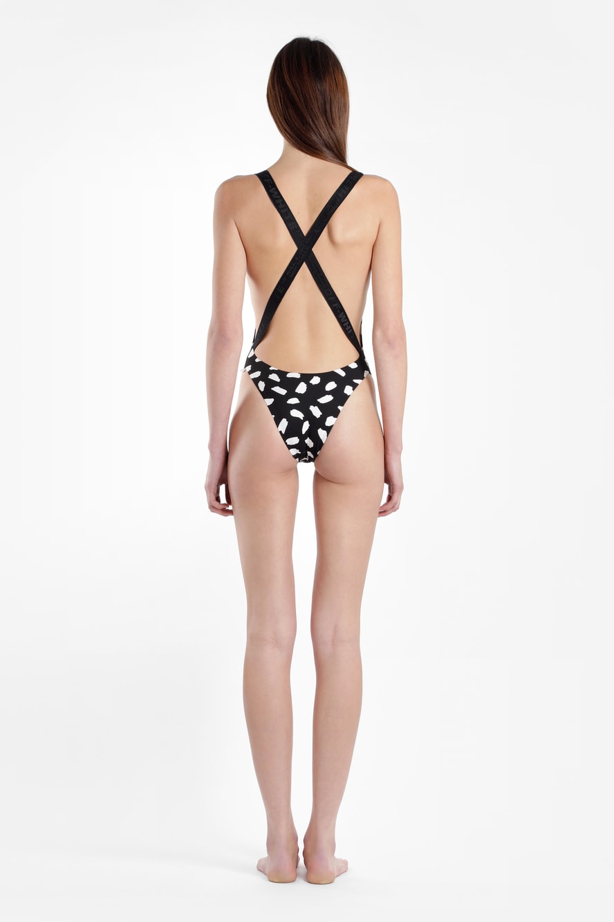 Newport News Bikini Swim Swimsuit Size 14/12 Black White Floral - beyond  exchange